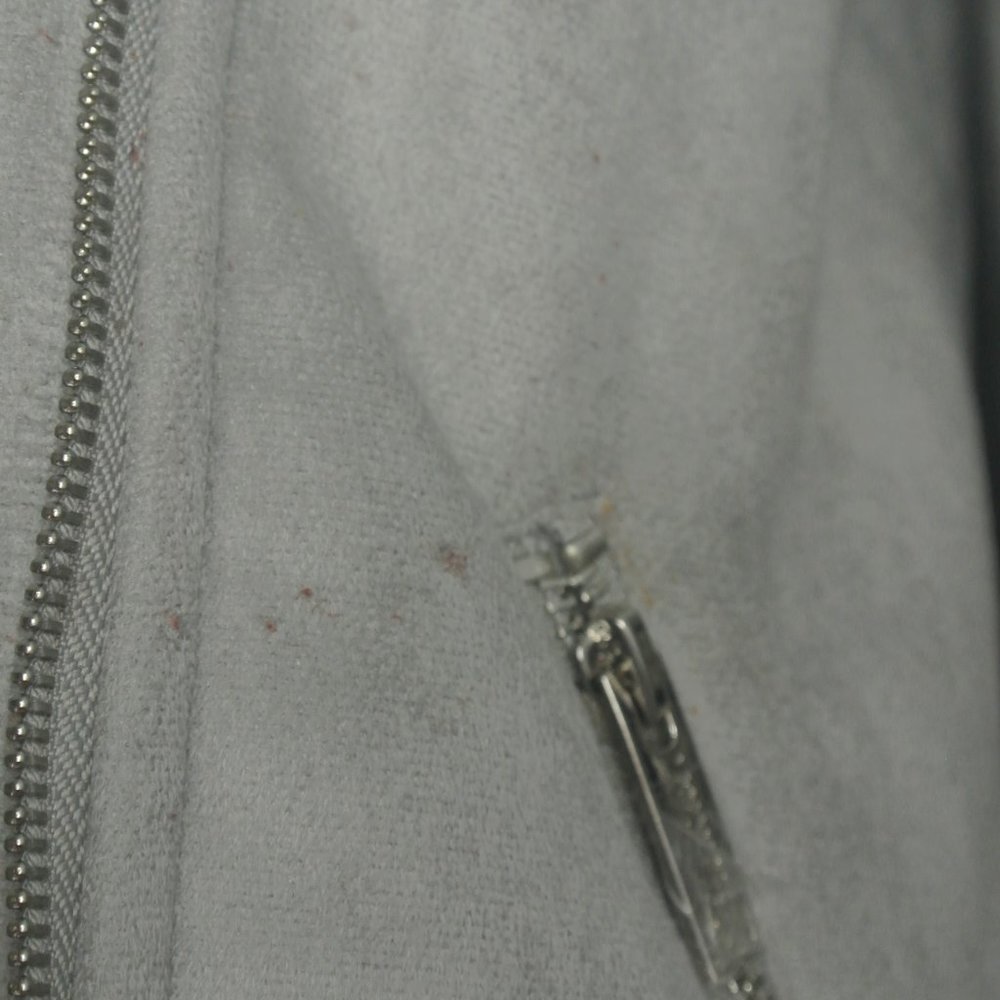 Hollister Biker Jacket Small Faux Suede Fur Grey Plush Super Soft NEW With Defec - Picture 11 of 14